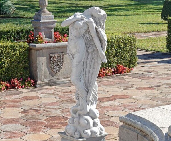 Ascending Angel Sculpture Heaven Pulled toward classical Pose Cemetery